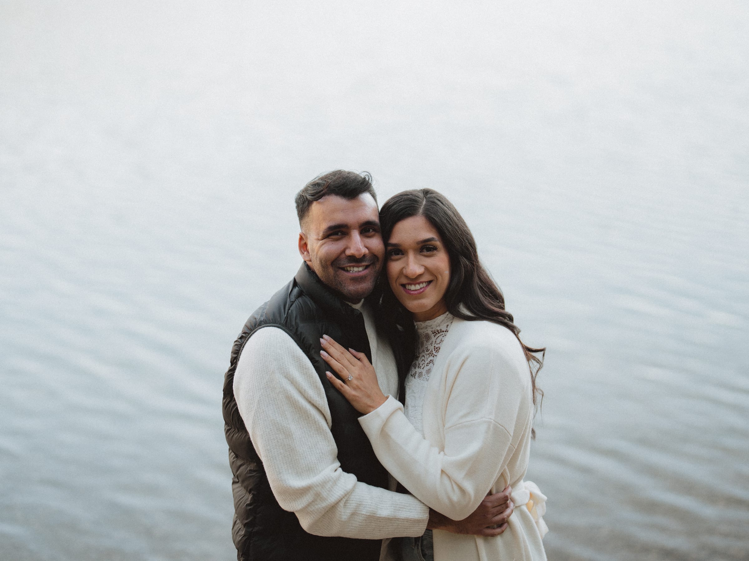 Engagement photography Edmonton — lake minnewanka engagement session