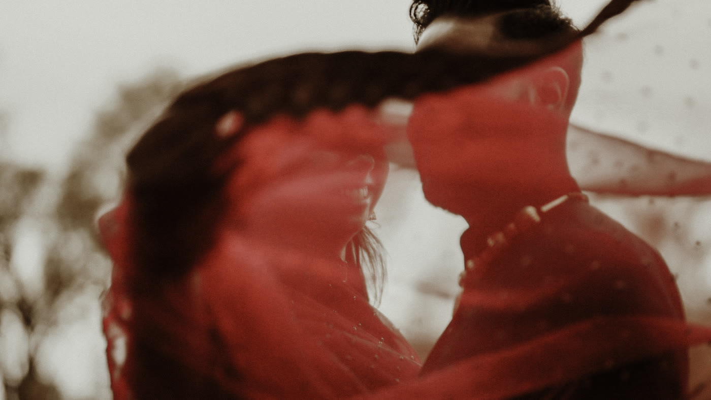 Indian wedding photography Edmonton — indian wedding couple veil edmonton